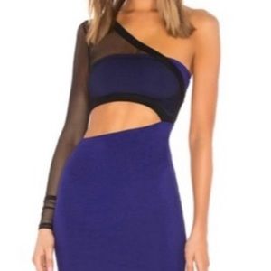 H:ours Avalon dress in black and blue violet